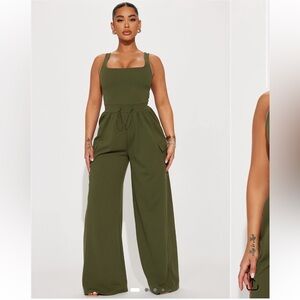 Fashion Nova Olive Green Jumpsuit